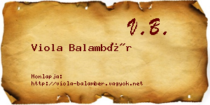 Viola Balambér névjegykártya